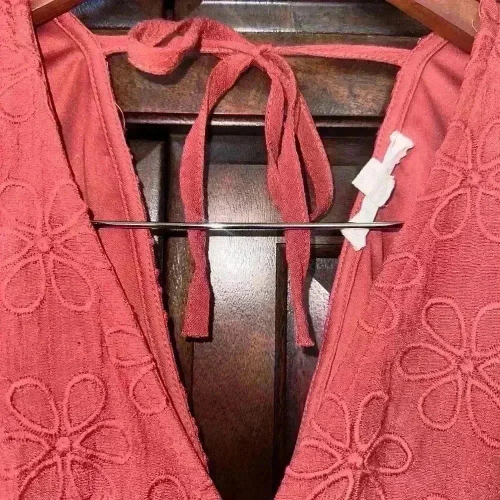 Boho Rebellion Red Floral Dress Size M - Picture 6 of 9
